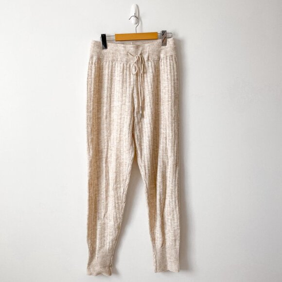 Free People Cream Ribbed Track Pants - Picture 13 of 15